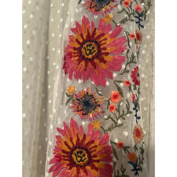 Umgee lace sheer floral embroidered kimono boho summer festival size s/m - Picture 3 of 6